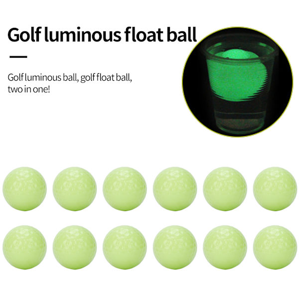 12 stk. Glow Golfbolde Lysende Nat Golf Flydende Bolde Lys i Mørket til Natsport