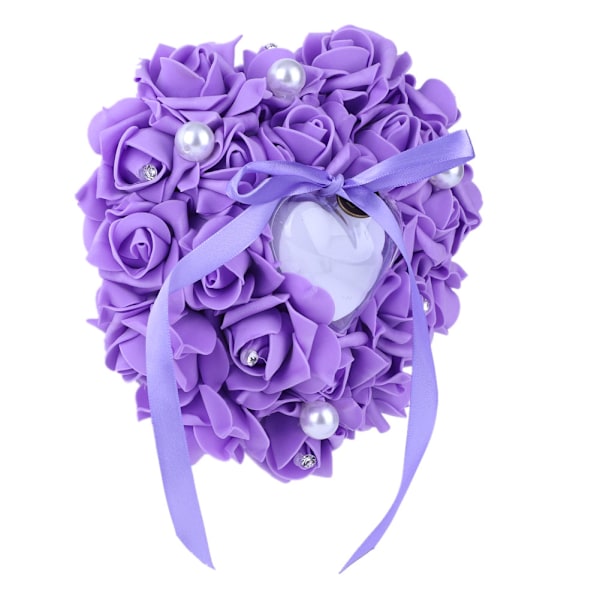 Romantisk rose bryllup favoriserer hjerte perle gave ring boks pute pute