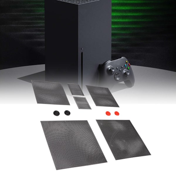 Støvfilter Kit Præcis Skæring Ventilation PVC Mesh Støvsikkert Dæksel med 4 Silikon Tommelgreb til Xbox Series X