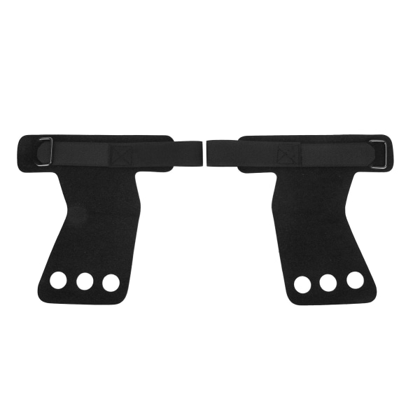 2 st Gymnastik Handflateskydd Imitation Läder Tre Fingrar Handtag för Pull Up Viktlyftning Träning
