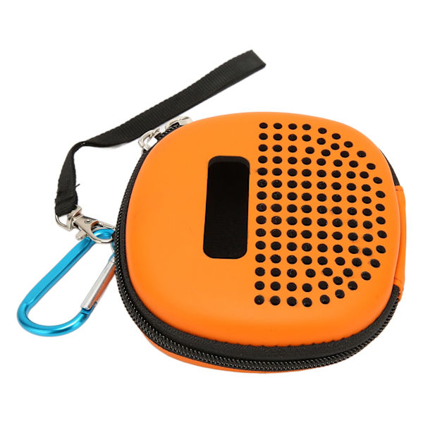 Mikro Bluetooth-kaiuttimen kotelo, iskunkestävä, naarmuuntumaton, vedenpitävä, kannettava EVA-puolijäykkä kotelo metallisella koukkulla, oranssi