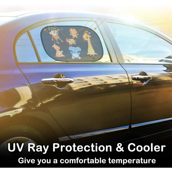 Sunblocker Solskydd för Bil, Statisk Fäste för Barn Universal Bilfönsterskydd Över 97% UV-Skydd Självhäftande Lätt att Applicera & Ta Bort, Vikbar