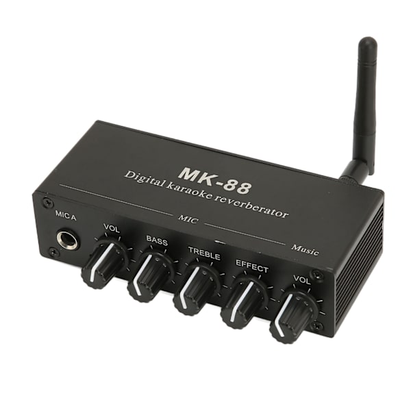 6,5 mm Karaoke Mixer Aluminiumlegering Dobbelt Mikrofonindgang Bærbar Digital Karaoke Reverberator til DJ Musik Scene KTV