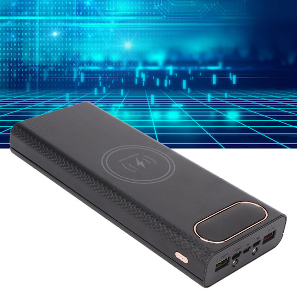 8x21700-akkukotelo, nopea lataus 22,5 W, DIY-virtapankkikotelo, 15 W langaton lataus, 21700-akkukotelo, musta