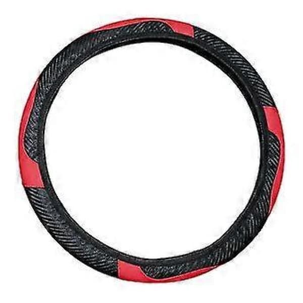GETIT Universal Bilratovertræk 38cm PU Læder Skridsikkert Elastisk Komfortabelt Glat Sort Rød