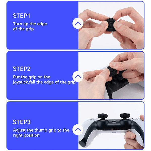 Tumgrepp för PlayStation-kontroller, Omfattande skydd Silikonskydd Halkfritt Svettfritt Dubbat Tryckta Joystick-skydd för PS5, PS4,