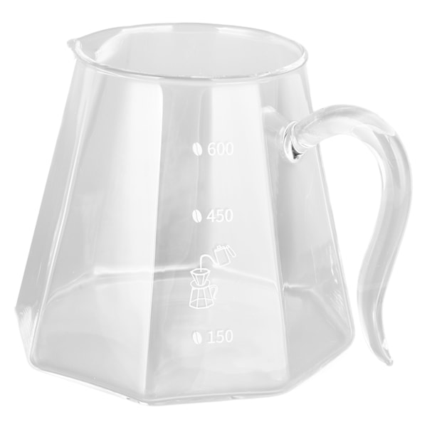 Kaffeälskares Dröm, Kaffeserver i Borosilikatglas, Mikrovågsugns- och Diskmaskinssäker, Värmebeständigt Glas, Elegant Design med Åttakantig Kopp För