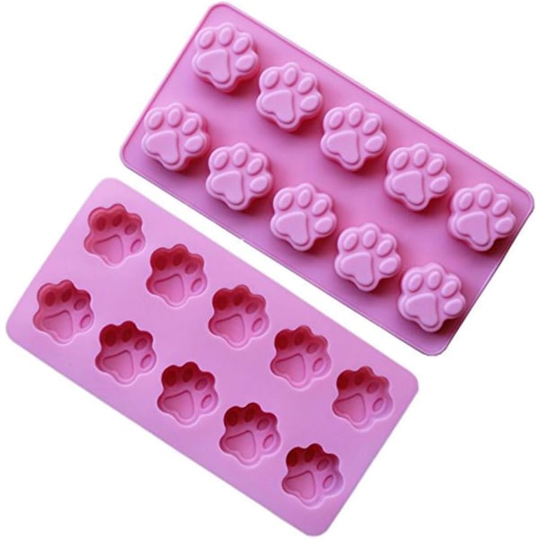 2 Pack Value Silicone Molds Mini Pet Paw Print Animal Paw Print