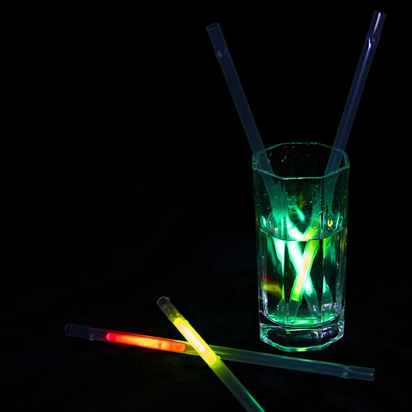 50 stk. 2 i 1 Glowing Straws Sticks, der lyser i mørket, til koncerter, festartikler, bryllupper, børnefødselsdage