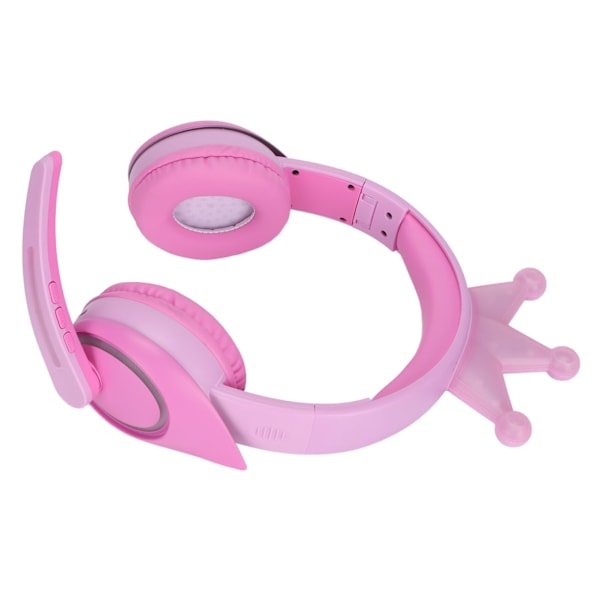 Børne Bluetooth-hovedtelefoner Krone Multifunktion Trådløs og kablet pigeheadset med mikrofon til skole, studie, hjem og rejser