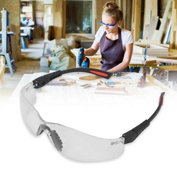 Justerbara Halkfria Skyddsglasögon med Optisk Klarhet, Repskyddande Lins för Träbearbetning, Metallarbete, Bygg, Laboratoriebruk, Tandvård
