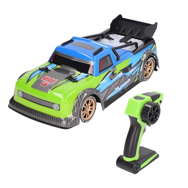 Kauko-ohjattava driftaava auto LED-valolla 1/16 mittakaavassa RC urheiluauto pakokaasuefektillä aikuisille ja lapsille sininen