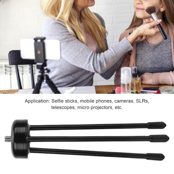 Mini bordstativ 1/4in adapter i rustfrit stål, bærbar til selfiepind, mobiltelefon, SLR-kamera