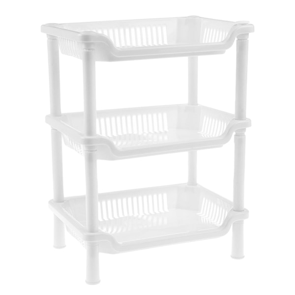 3 Tier Bathroom Countertop Organizer Detachable Multifunctional Makeup Storage Shelf Rack for Bathroom Kitchen Bedroom White