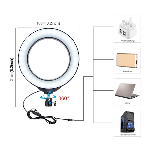 PULUZ PKT3036 Mobiltelefon Live Broadcast LED Ring Fill Light med Tripod Dual Phone Holder