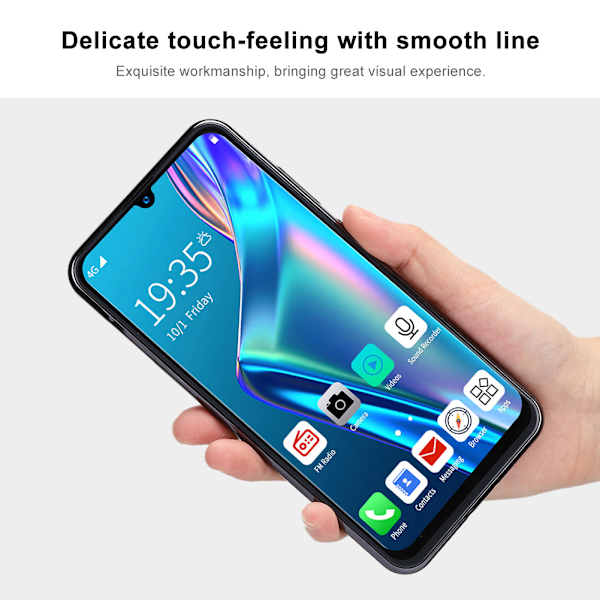 6.3 tum HD Stor Skärm Dubbla SIM Dubbel Standby 4800mAh Svart Smartphone 4+64G 100-240VUS