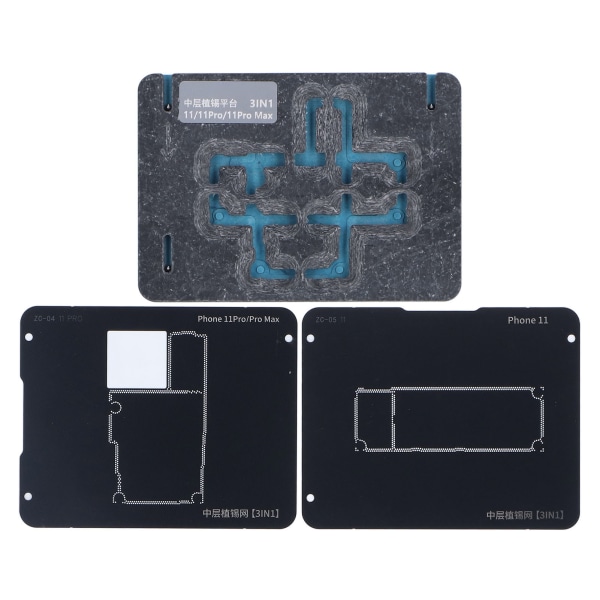 3 i 1 Midtre Ramme Reballing Plattform BGA Reballing Stasjon for IPhone 11 11pro 11pro Max