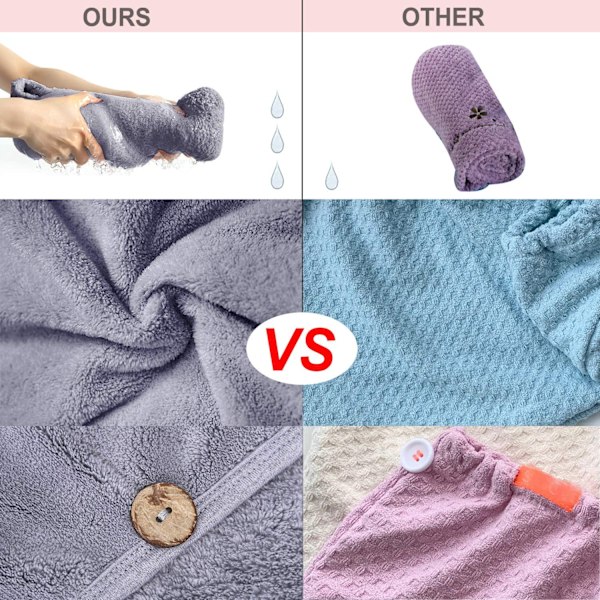 Mikrofiber Håndklæde Wrap Sæt - Anti Frizz