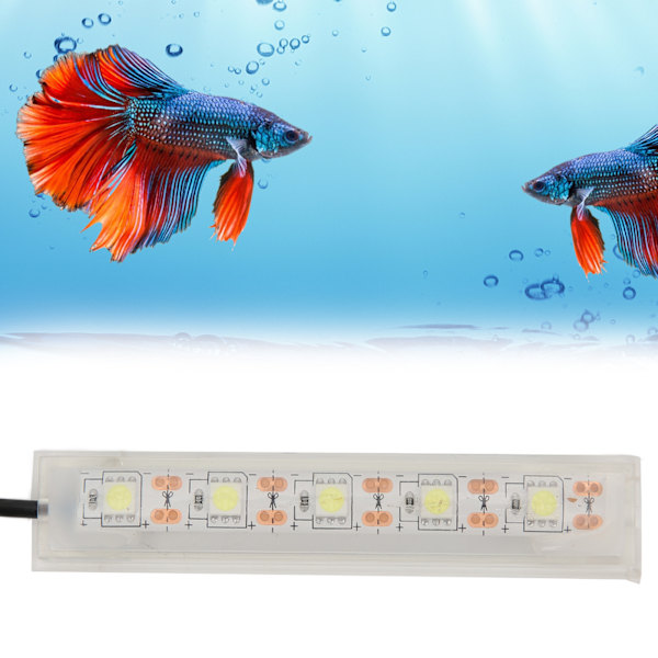 Akvarium LED-ljus Liten USB Betta Fisk Tank Vitt Ljus för Inomhus Akvarium Växter
