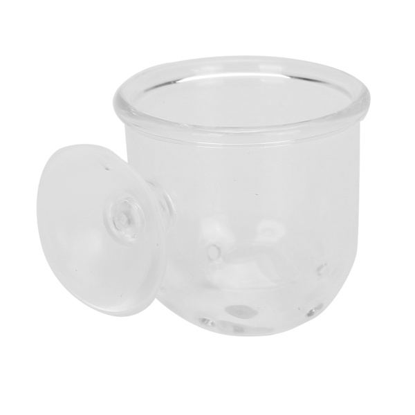 Liten kristallglas växtmatningskopp fisk röd mask matare koppar för akvarium(L)