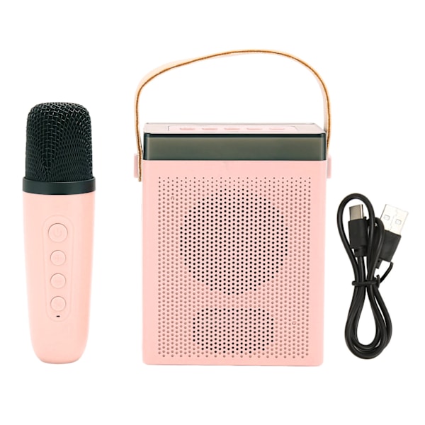 Karaoke-koneen setti RGB-valolla, ladattava Bluetooth-kaiutin, jossa 1 langaton mikrofoni kotijuhliin ja KTV:hen