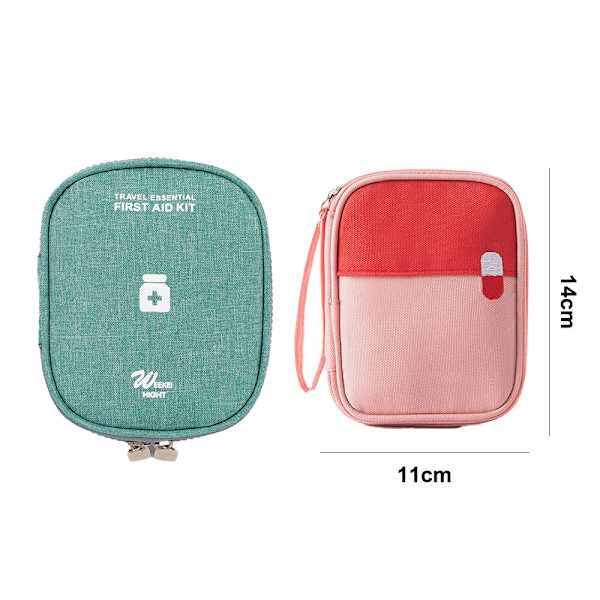 Första hjälpen kit väska tom resemedicin påse mini bärare praktisk medicin piller droger paket arrangör