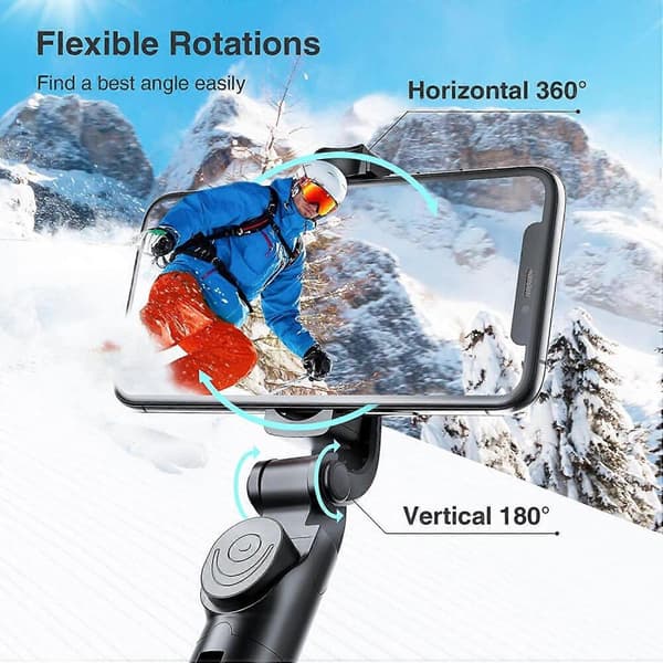 Selfie Stick Bluetooth, Selfie Stick Stativ - Utdragbart Stativ med Fjärrkontroll - Trådlös Selfie Stick Stativ