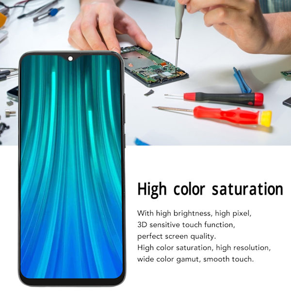 6,53 tums LCD-skärm LCD-skärm pekskärm ersättning för Xiaomi Redmi Note 8 Pro M1906G7I M1906G7G Elektrisk grå