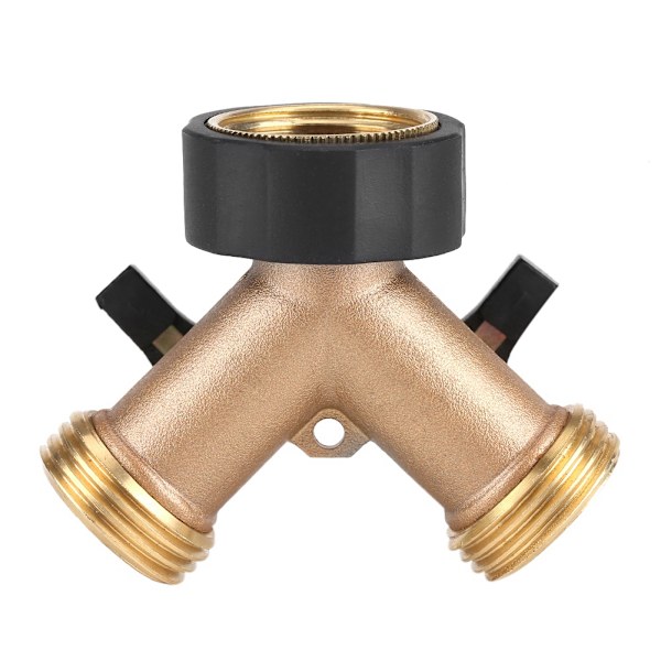 Messing vannkranadapter 2-veis Y-form 3/4 slangekobling Hagevanning (europeisk standard)