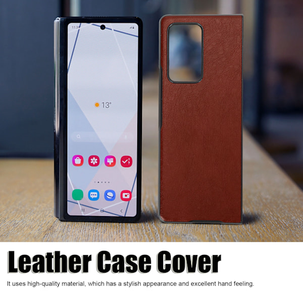 Læder Cover til Samsung Galaxy Z Fold 2 Stødsikkert Telefonbeskyttende Cover ShellBrun