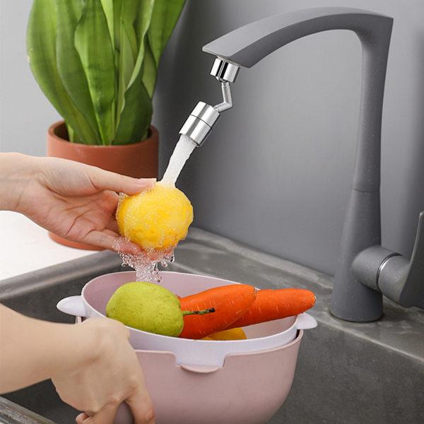 Plastkranförlängare 360 graders universell roterande stänksäker kranluftare för kök badrum