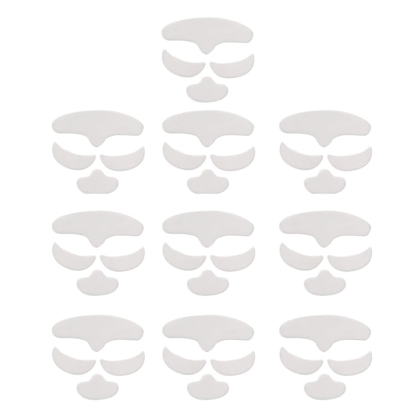 4 stk. Anti-rynke silikonplaster for hudløfting, vaskbart pannebånd, øyeplaster, ansiktsplaster, hakeplaster