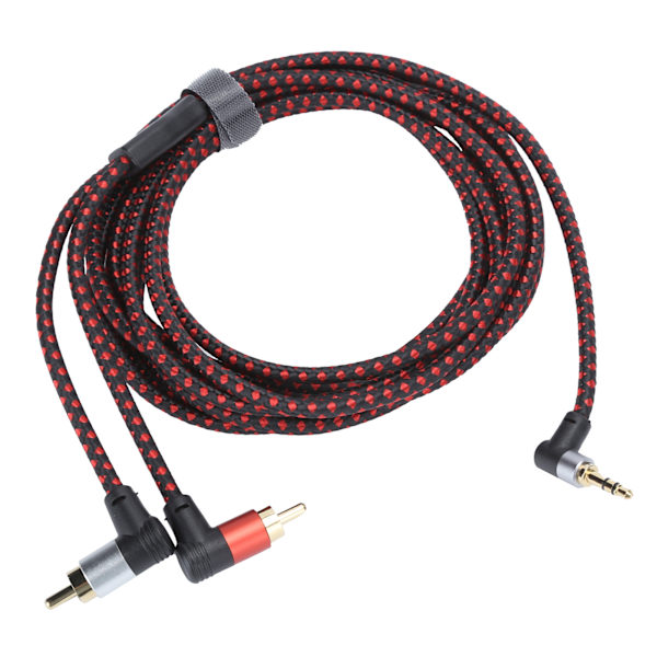 90° 3,5 mm han-stik til 2RCA han-lydkabel ABS stereomikrofonkabel til DVD-højttaler