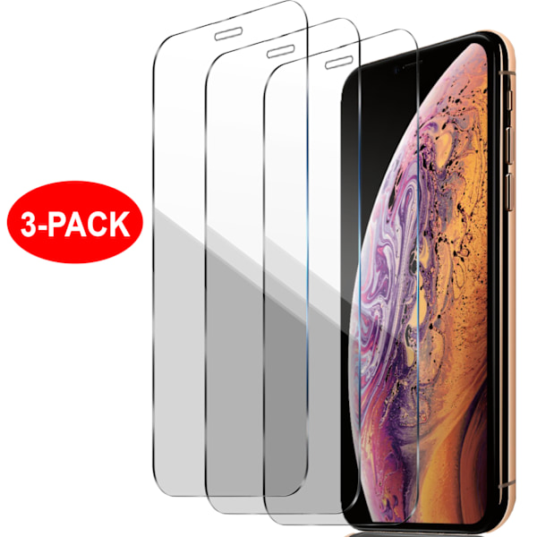 Härdat Glas Skärmskydd Transparent para iPhone X/Xs - Pack de 3