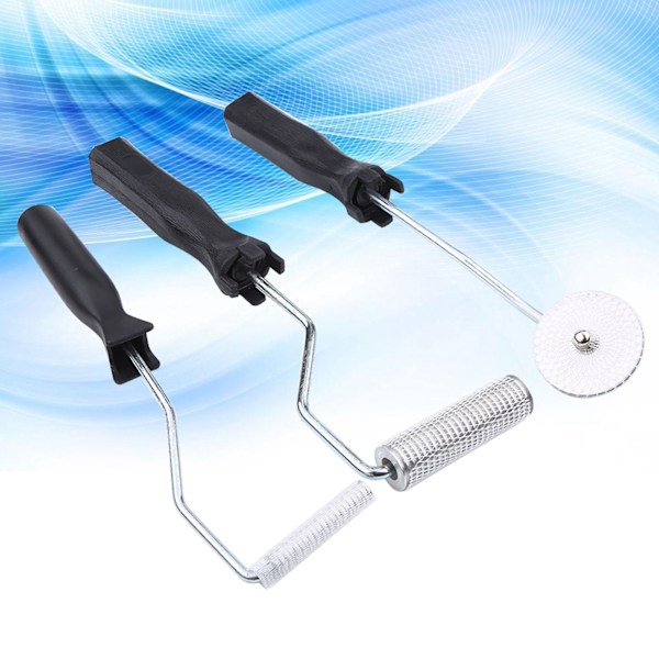 3 stk./sæt Aluminiumslegering Fiberglas Boble Padle Værktøj Laminering Rulle Kit til FRP Støbning (Savtand)
