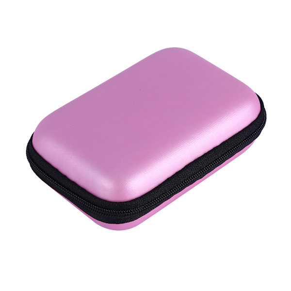 Mini EVA Earphone Kabel Taske Hard Opladning USB Kabel Etui Beskyttende Organizer Box Pink