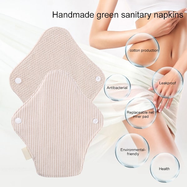 7,5 x 2,6 tommers gjenbrukbare kvinnelige feminine sanitærbind vaskbar truseinnlegg menstruasjonspute