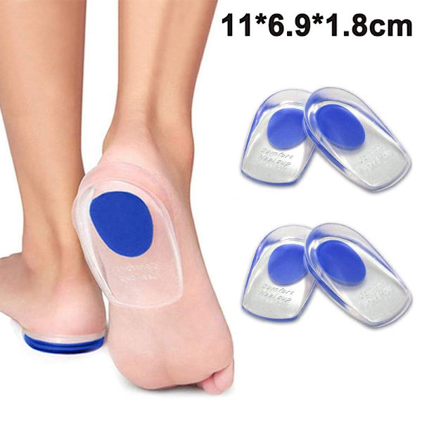 Gelhälkoppar Plantar Fasciitis-inlägg - Silikonhälkoppar för bensporrar Smärtlindrande skydd för dina ömma eller blåmärkena fötter Bästa innersulagelerna