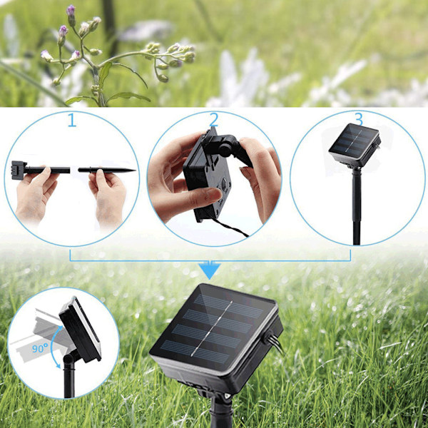 2-pack solcellslampor för utomhusbruk, 48/56 LED-solcellslampor för trädgård,