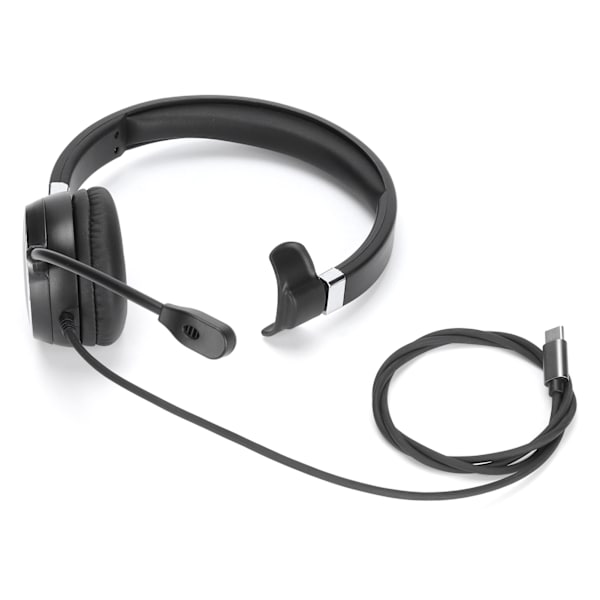 Typ-C enkel öron headset affärs headset med brusreducerande mikrofon och ljudkontroll
