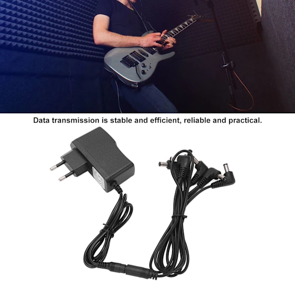 Gitarr Effekt Pedal Strömförsörjningsadapter 6 Vägs Daisy Chain Kabel EU-kontakt 100-240V
