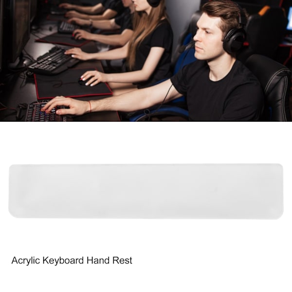 Tangentbordshandledsstöd i akryl för spel, ergonomiskt handledsstöd för mekaniska tangentbord, 104 tangenter, L440 mm