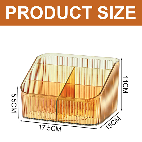 Makeup børsteholder, med 5 rum, skrivebordsopbevaringsboks bordpladeholder, 17,5*15*11cm