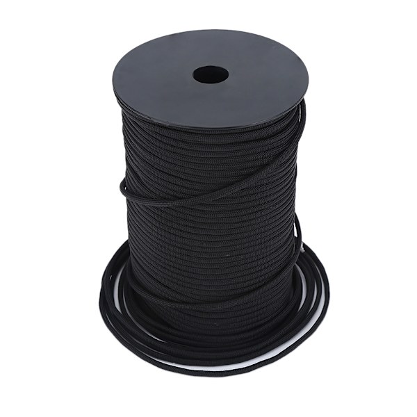 Reflekterande Paracord, Höghållfasta fibrer - Användbara rep för camping, fiske, bindning - Dragstyrka - Väderbeständig - 100 m svart