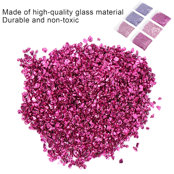 Iridescent Krossat Glas Glitter För Silikonform Lämplig, Värmebeständig DIY Geode Konst Mosaik Hantverk, 3,5 Uns (100 Gram) Metallfärgat Glas