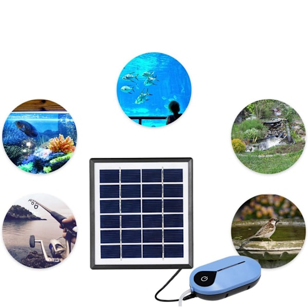 Aquatic Serenity, Andoer Solarluftpump Kit för Liten Damm, Flexibel Slanglängd Säkerställer Optimal Placering, Enkel Installation Solcellsdriven Syresättare