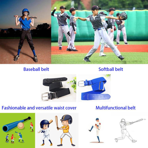 Baseballbelte Softballbelte Justerbart Midjebelte for Ungdom og Voksen