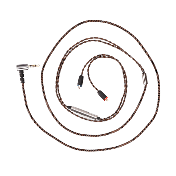Hodetelefonkabel Sølvbelagt kobbertråd Høy oppløsning MMCX 3,5 mm hodetelefonkabel med volum mikrofonkontroll