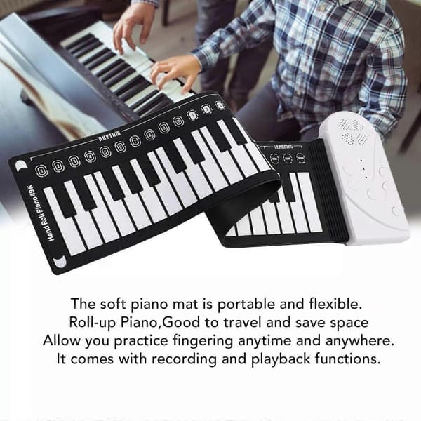 49-tangenters sammenleggbart keyboardpiano, bærbart elektronisk håndrullpiano