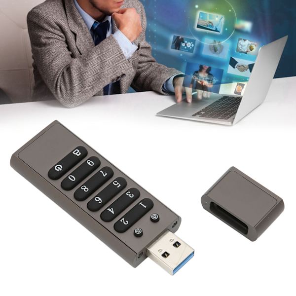 Krypterad USB-enhet Säker krypterad knapp USB3.1 100MByet/s Hög hastighet U Flash-enhet Lösenordsminne 128GB